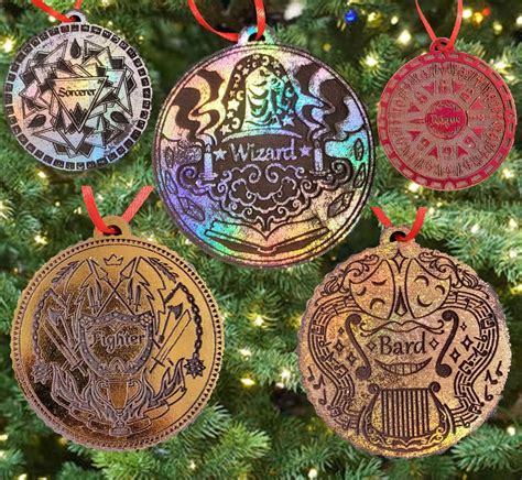 Dungeons and Dragons - RPG Class Holiday Christmas Ornaments - Geekify Inc