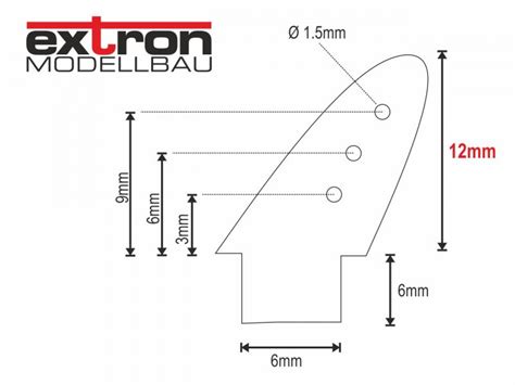 Ruderhörner 12 x 1,0 mm / 10 Stk. GFK schwarz Extron - Zeller Modellbau