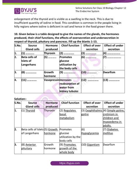Image result for Endocrine System Table