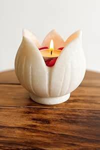 Buy RM 3-Inch White Marble Candle Holder Bowl | Handcrafted Marble Urli ...