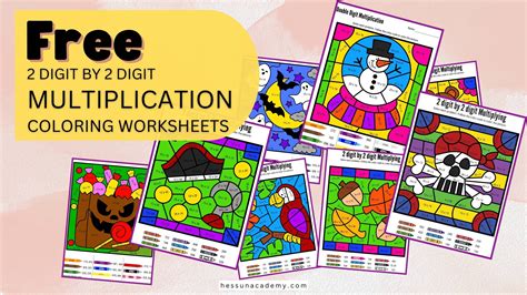 Free two digit multiplication color by number worksheet, Download Free ...