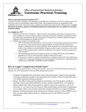 Fillable Online Curricular Practical Training Form - Global Engagement ...