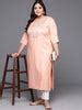 Buy Plus Size Peach Printed Rayon Straight Kurta Online at Rs.911 | Libas