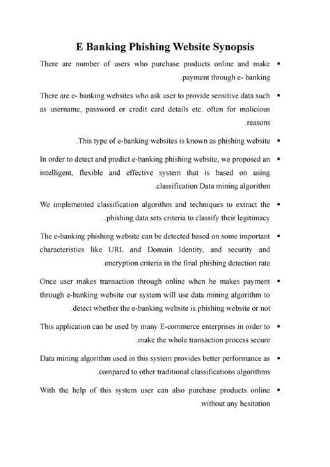 E Banking Phishing Website Synopsis - payment through e- banking There ...