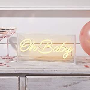 Buy Lights4fun, Inc. 12” Oh Baby Neon Warm White LED Acrylic Box Light ...