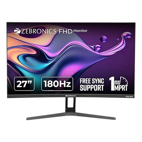 Zebronics 27 inch Curved (1500R) 180Hz Gaming Monitor with FHD 1080p ...