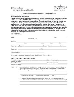 Fillable Online pacollege GINA Safe Harbor Notification: - pacollege ...