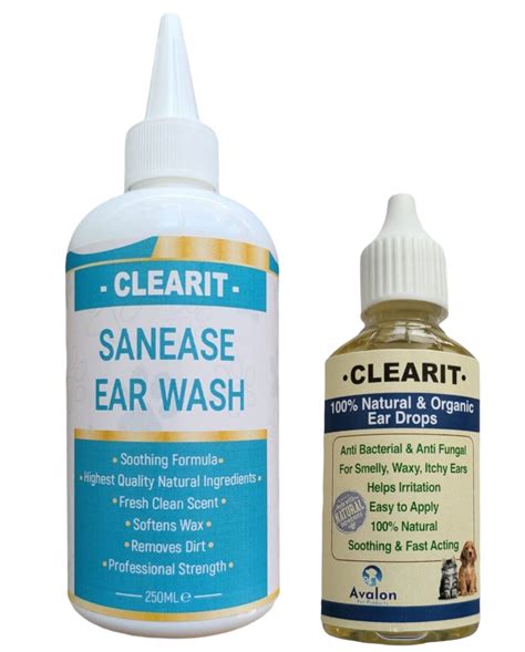 Buy Clearit Advanced Ear Drops 100% Natural/ & Sanease Ear Wash Fast ...