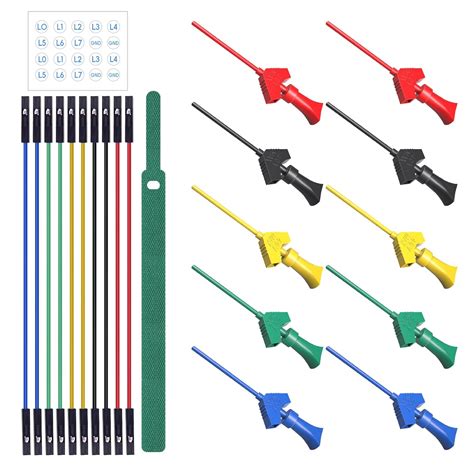 Goupchn 10PCS SMD IC Test Hook Clips with Silicone Jumper Wires Test ...