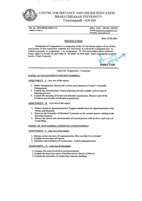 C24-MBA-Assignment Tasks for Management and Communication (P16MBA1 ...