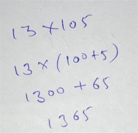 find the volume of 13×105using distributive property - Brainly.in