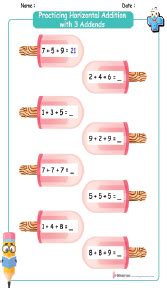 Image result for Math Addition 3 Addends