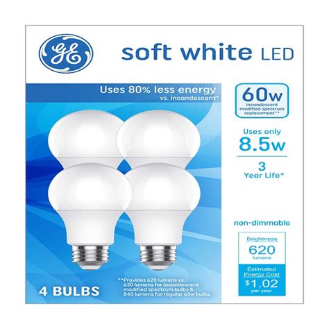 Buy GE Soft White LED 60W Replacement Light Bulbs, 4 pk from Dollar ...