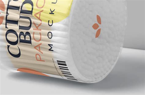 Angled Cotton Buds Packaging Mockup PSD | ZippyPixels