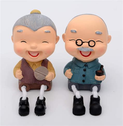 Buy Store2508® Cute Laughing Old Couple Hanging Legs Showpiece Dolls ...