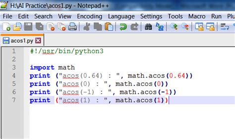 Image result for Acos in Python Example