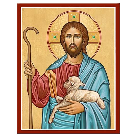 Buy Monastery Icons Christ “I am The Good Shepherd” Mounted Plaque Icon ...