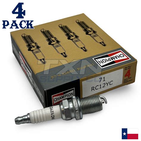 Champion 71 RC12YC Spark Plug - 4 Pack - For Briggs & Stratton 5066 ...