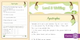 Apostrophe and Contractions Work Sheet (teacher made)
