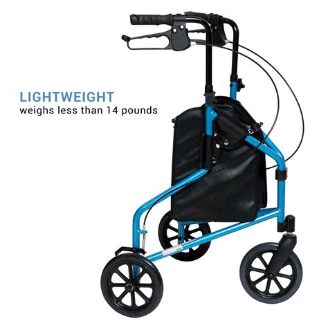 Lumex 3-Wheel Cruiser, Small & Lightweight Folding Walker for Seniors ...