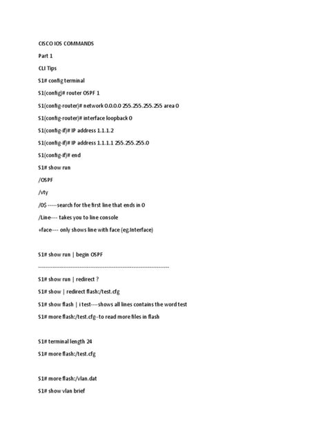 Image result for Cisco IOS Command Cheat Sheet