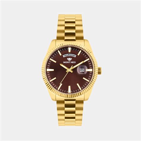 Men Quartz Red Dial Analog Stainless Steel Watch G3505D-M2212 – Mont Neo