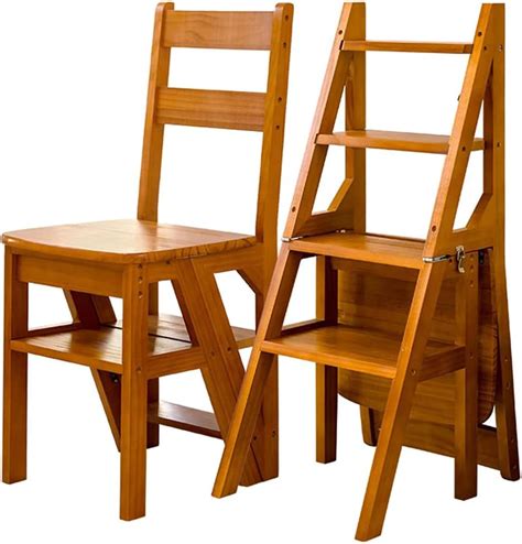 Chaise échelle pliante en bois massif à 4 marches – Échelle de ...