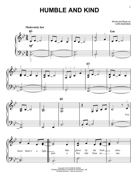 Download PDF: Humble and Kind Sheet Music by Tim McGraw | Chords, Notes ...