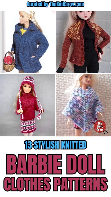 13 stylish knitted barbie doll clothes patterns – Artofit