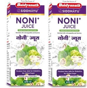 Baidyanath Noni Juice 500ml (Pack of 2) Sugar Free, Enriched with ...