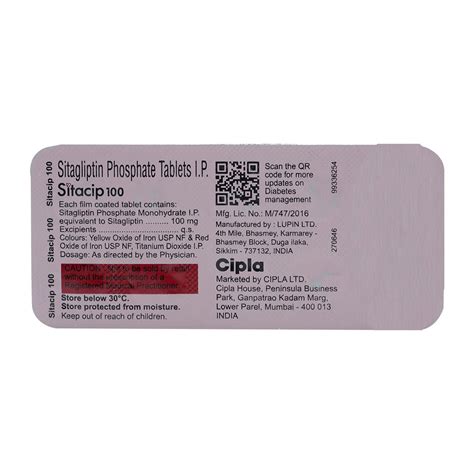 Sitacip 100 Tablet 10's Price, Uses, Side Effects, Composition - Apollo ...