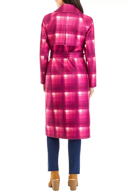 NVLT Women's Bold Plaid Trench Coat | Belk