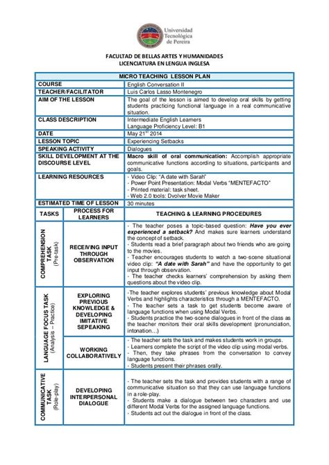 Micro Teaching Lesson Plan 的图像结果