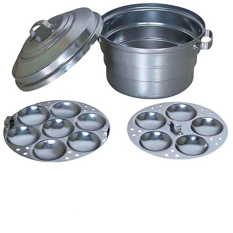 Abimanyu Standard Anodised Aluminium Idly Maker/satti/Steamer/Cooker 14 ...