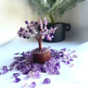 TheCosmicRelief Amethyst Crystal Gem Tree Reiki Charged 50 Beads Decor ...