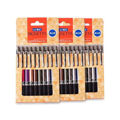 Linc Signetta 0.7 mm Retractable Ball Pens | Blue Ink | Pack of 30 ...