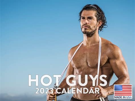 Buy Hot Guy Calendar 2023 Monthly Wall Hanging Calendars Cute Muscular ...