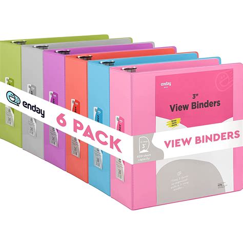 Enday 3 Inch Binder 3 Ring Binders with Pockets for Home, Office ...