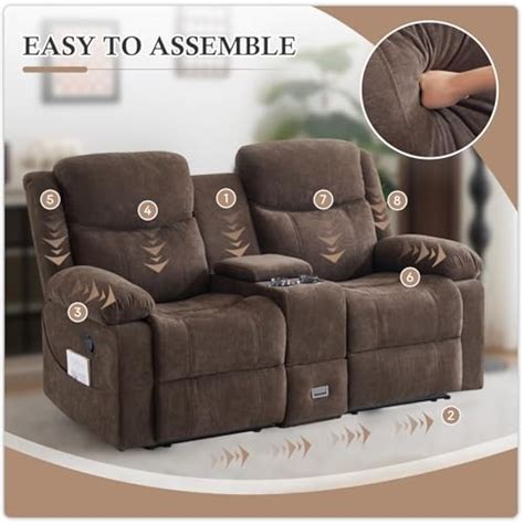 PALLOME Loveseat Recliner Sofa, PU Leather Loveseat India | Ubuy