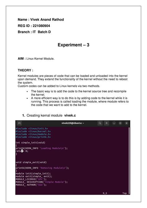 221080904 OS Lab3 - Name : Vivek Anand Rathod REG ID : 221080904 Branch ...