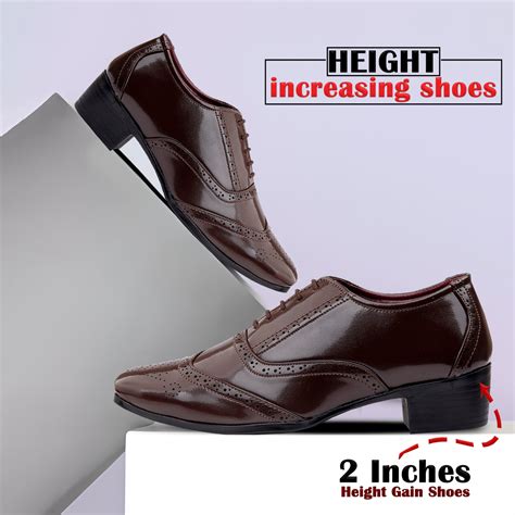BXXY Height Increasing Formal And Office Wear Brogue Shoes For Men ...