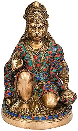 Exotic India Lord Hanuman - Brass Statue with Inlay Gold : Amazon.in ...