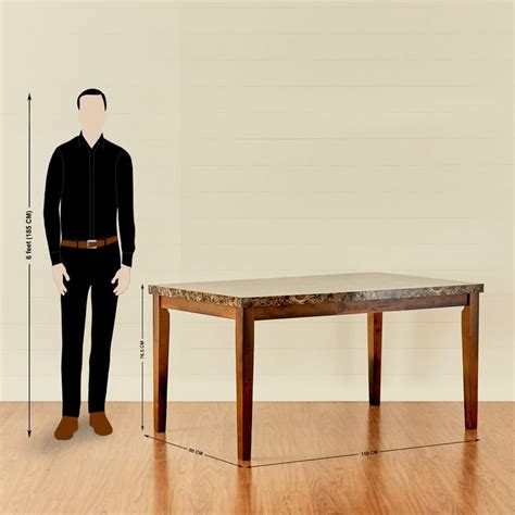 Buy Oscar Brown Rubber Wood 6- Seater Dining Set With 6 Chairs from ...