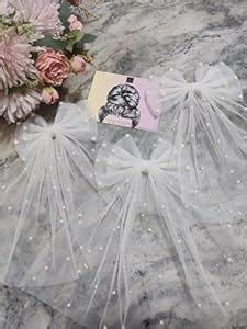 Trend By Kimaayra Luxury Tulle Veil Hair Bow Pearl Embellished ...