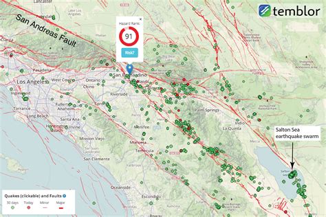 San Andreas Fault Line Map