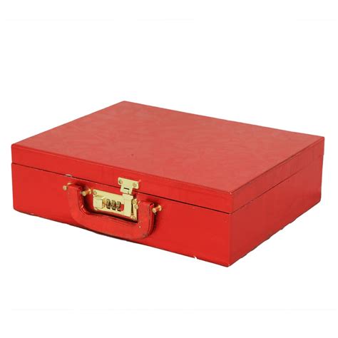 Kuber Industries Wooden Three Roll Bangle Box with Lock (Red),Standard ...