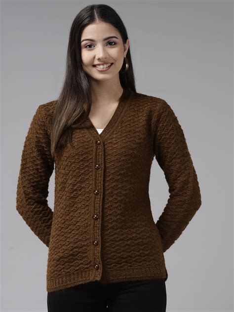 Buy Cayman Women Brown Wool Cardigan - Sweaters for Women 19864728 | Myntra