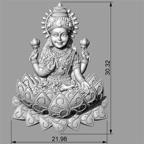 Mahalakshmi 3D Model - Exquisite Printable Jewelry