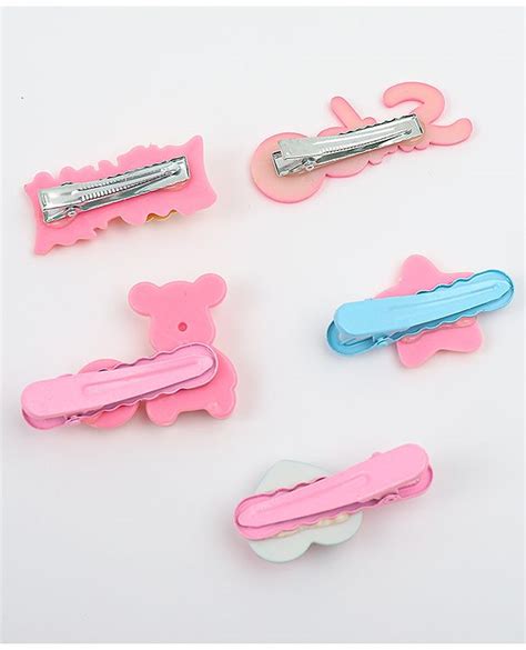 Babyhug Hair Pins And Clips With Animals And Hearts Applique Free Size ...