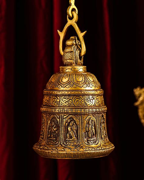 Brass Dashavatara /Vishnu Wall Hanging Bell (45 Inch) – Vedansh Craft